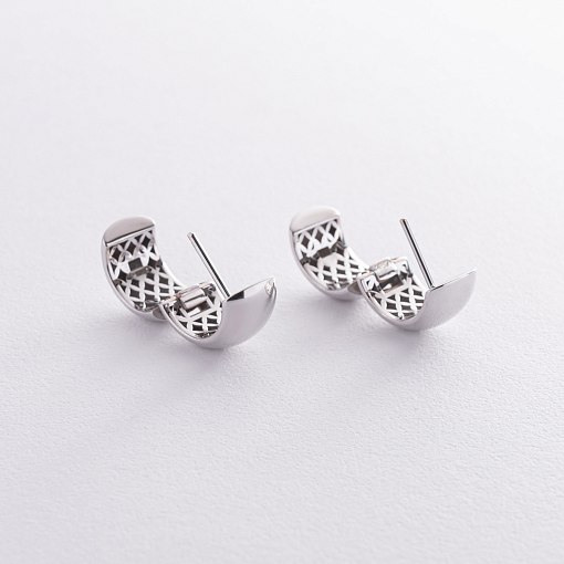 Серьги - кольца в белом золоте с07050 3