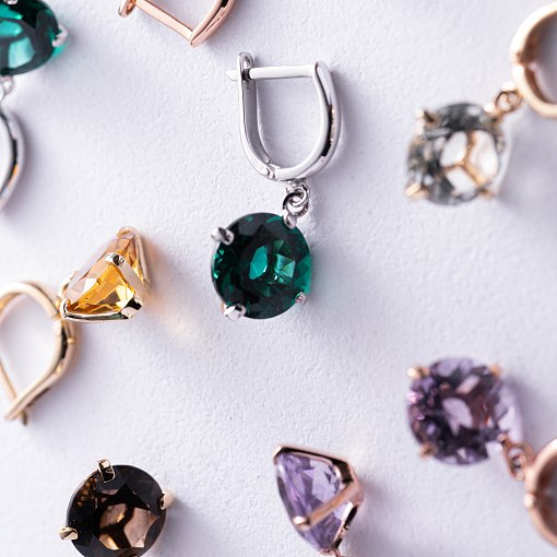 Золотые серьги "Влечение" с аметистом с05299 4