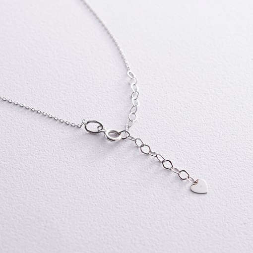 Кольє з одним фіанітом в білому золоті кол02351 5