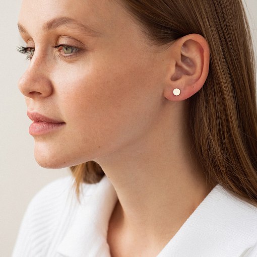 Моносерьга "Монетка" в желтом золоте с08627 2