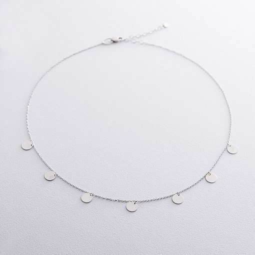 Колье с монетками из белого золота кол01441 2