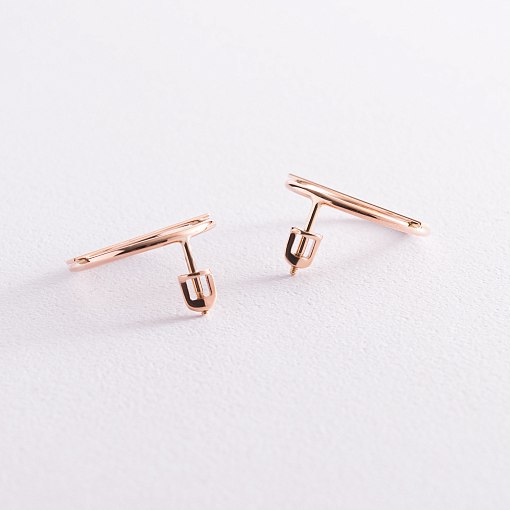 Золотые серьги - пусеты "Баланс" с07788 9