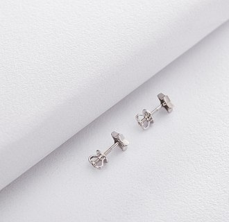 Сережки-пусети Зірочки в білому золоті с06184 №4