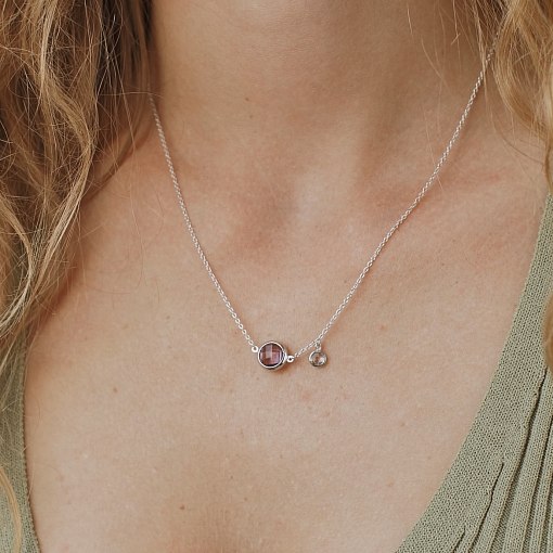 Золоте кольє (аметист, топаз) кол01858 14