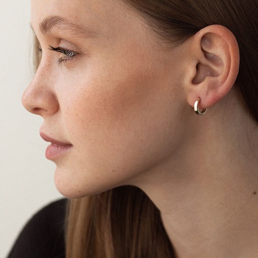 Серьги - кольца в желтом золоте с08715 4