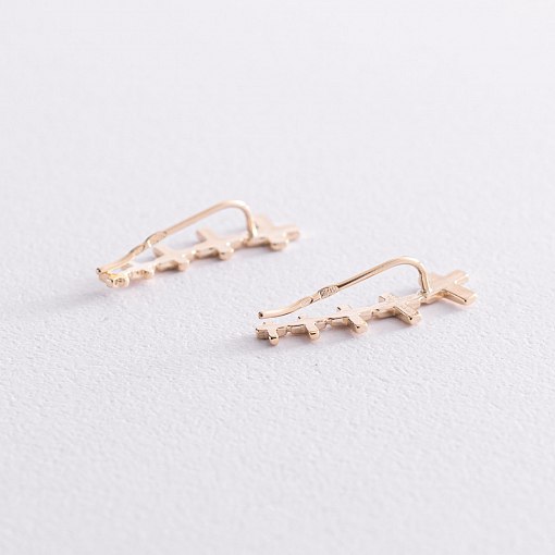 Золотые серьги - клаймберы Стремление с07482 3