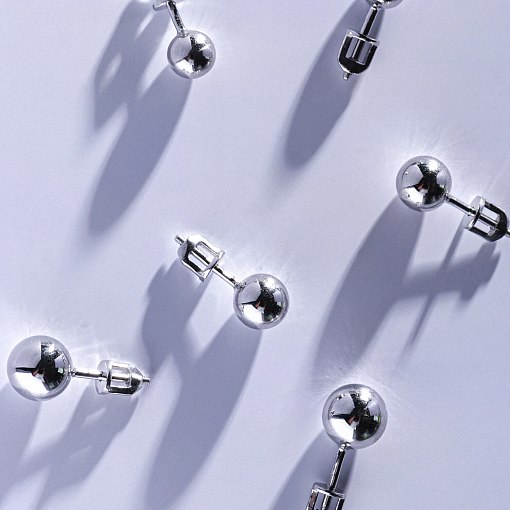 Серьги - пусеты "Шарики" в белом золоте (6 мм) с07490 13