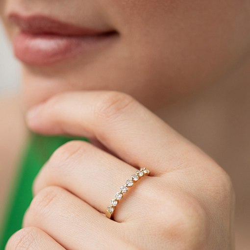 Золота каблучка з діамантами кб0593ri 4