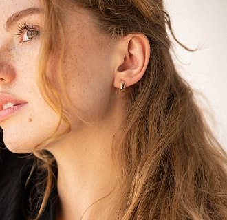Серьги - кольца в желтом золоте с08378 №7