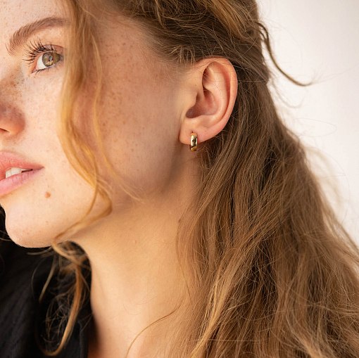 Серьги - кольца в желтом золоте с08378 7