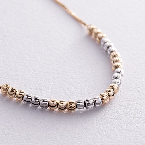 Браслет "Шарики" (желтое, белое золото) б04787 3