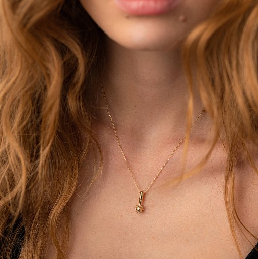 Колье "Булава" в желтом золоте кол02260 8