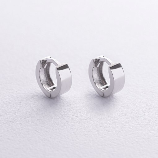 Серьги - кольца в белом золоте mini с08820