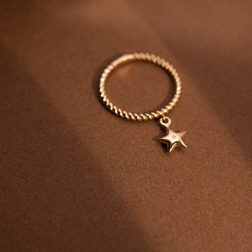 Каблучка Зірка в червоному золоті к06120 4