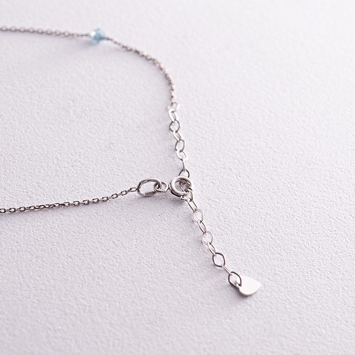 Колье "Вільна" в белом золоте (голубые и желтые фианиты) кол02292 7