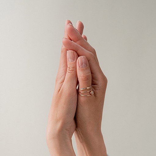 Кольцо "Шарик" в красном золоте к08280 2