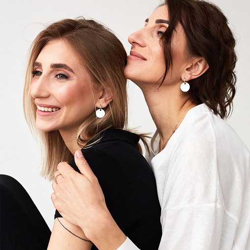 Золотые серьги Большие монетки с06498 7