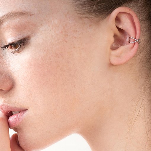 Серьга - каффа из белого золота с06379 6