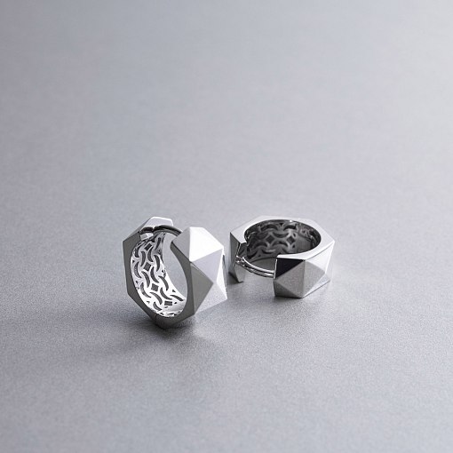 Серьги - кольца "Anna-Lisa" в белом золоте с09008 5