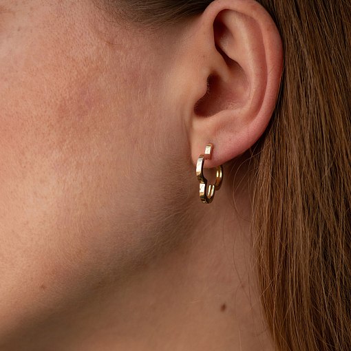 Серьги "Клевер" в желтом золоте с06936 2