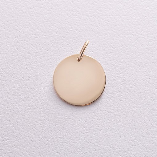 Кулон для гравировки в желтом золоте (14 мм) п03522