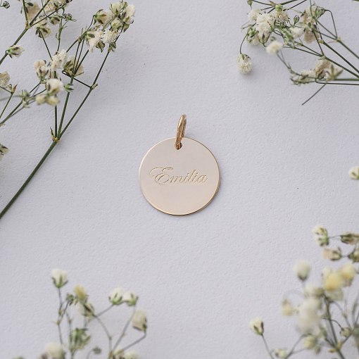 Кулон для гравировки в красном золоте (17 мм) п03611 9