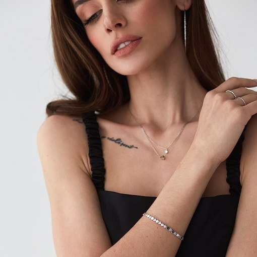 Кольцо "Шарики" в белом золоте к06630 7