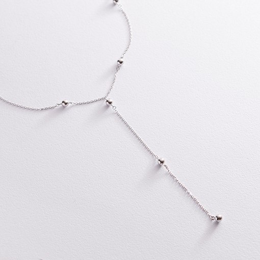 Колье "Шарики" в белом золоте кол01947