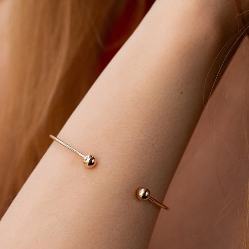 Жесткий браслет "Шарики" (красное золото) б05473 9