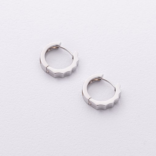 Серьги - кольца "Ruby" в белом золоте с09179 3