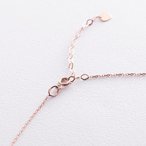 Кольє в червоному золоті з одним фіанітом кол01812 3