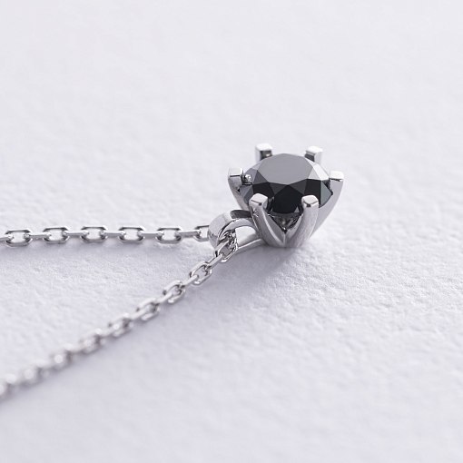 Кольє в білому золоті з чорним діамантом 736131122 3