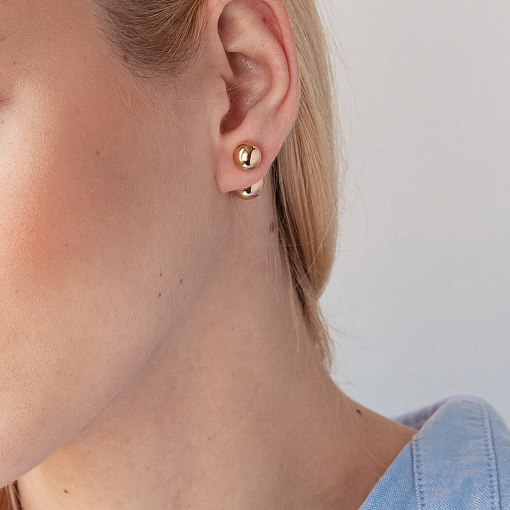 Серьги "Шарики" в красном золоте с02904 3