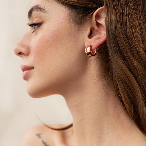 Серьги - кольца в красном золоте с08181 3