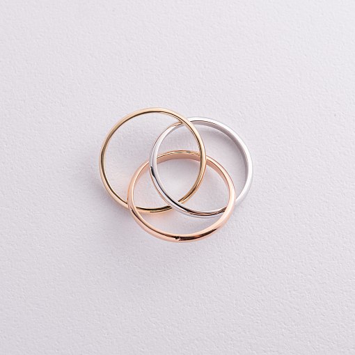 Каблучка з трьох кольорів золота к06703 4