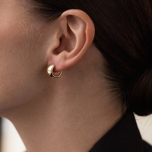 Серьги - кольца в желтом золоте с07582 2