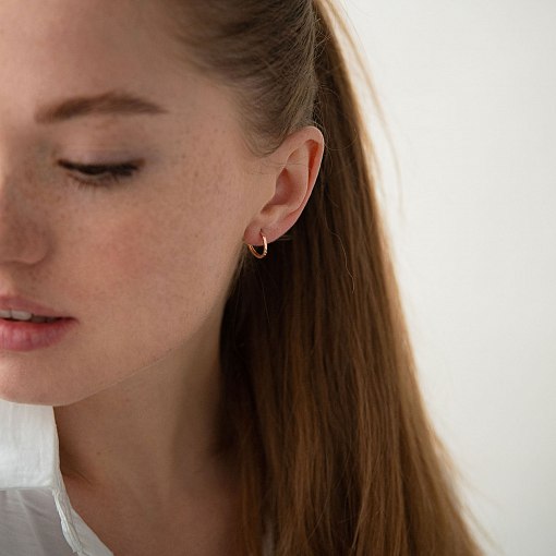 Серьги-кольца Объединение маленькие (1.2 см) с01873 3