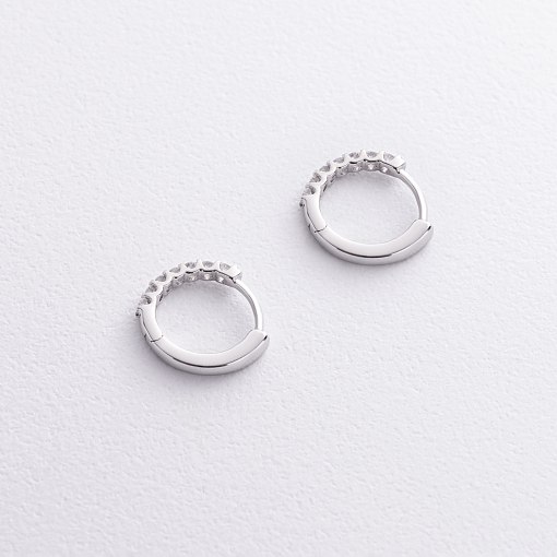 Золотые серьги - кольца с бриллиантами сб0564sm 3