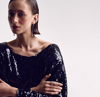 Серьги - пусеты "Margo" с шариками на цепочке (белое золото) с08242 №8