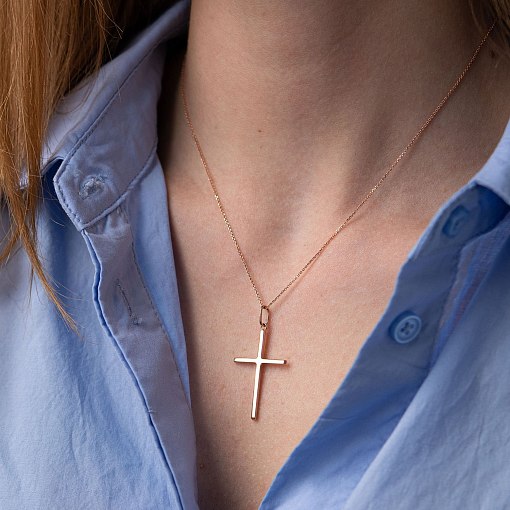 Золотой крестик без распятия п03122 5