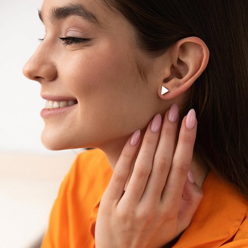 Золотые серьги - пусеты "Треугольники" с08145 4