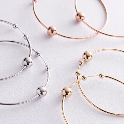 Серьги - кольца Гармония в красном золоте с06693 3