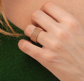 Кольцо "Рейчел" с шариками (красное золото) к07493 №2