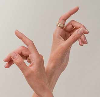 Кольцо "Sharon" с фианитами (желтое золото) к08352 №4