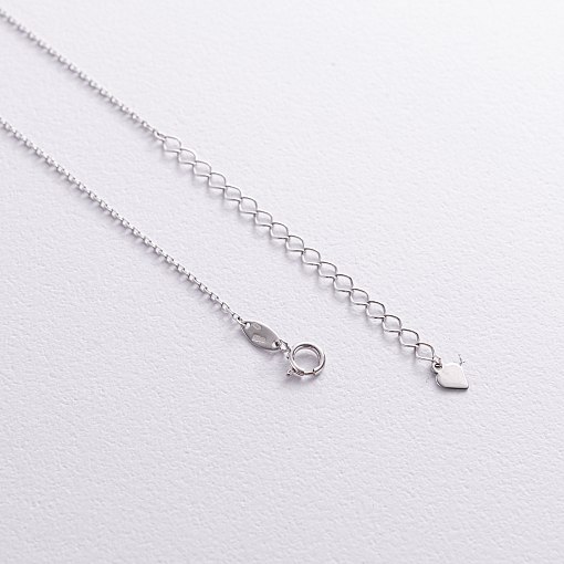 Колье "Сердечко" с перламутром (белое золото) кол02555 5