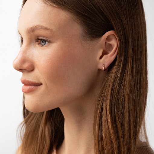 Серьги - кольца "Maya" в красном золоте с09185 4