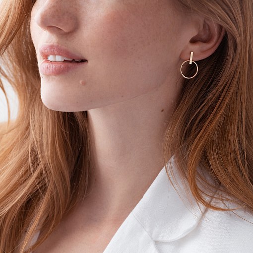 Золотые серьги - пусеты "Уверенность" с07913 5