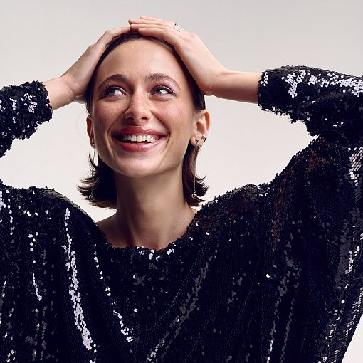 Серьга - каффа в белом золоте с06378 9