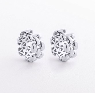 Серьги - кольца "Charlie" в белом золоте с09619 №3