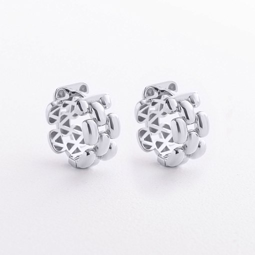Серьги - кольца "Charlie" в белом золоте с09619 3